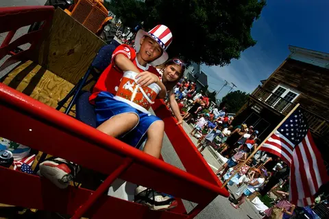 Independence Day parade float in Elkhart Lake.