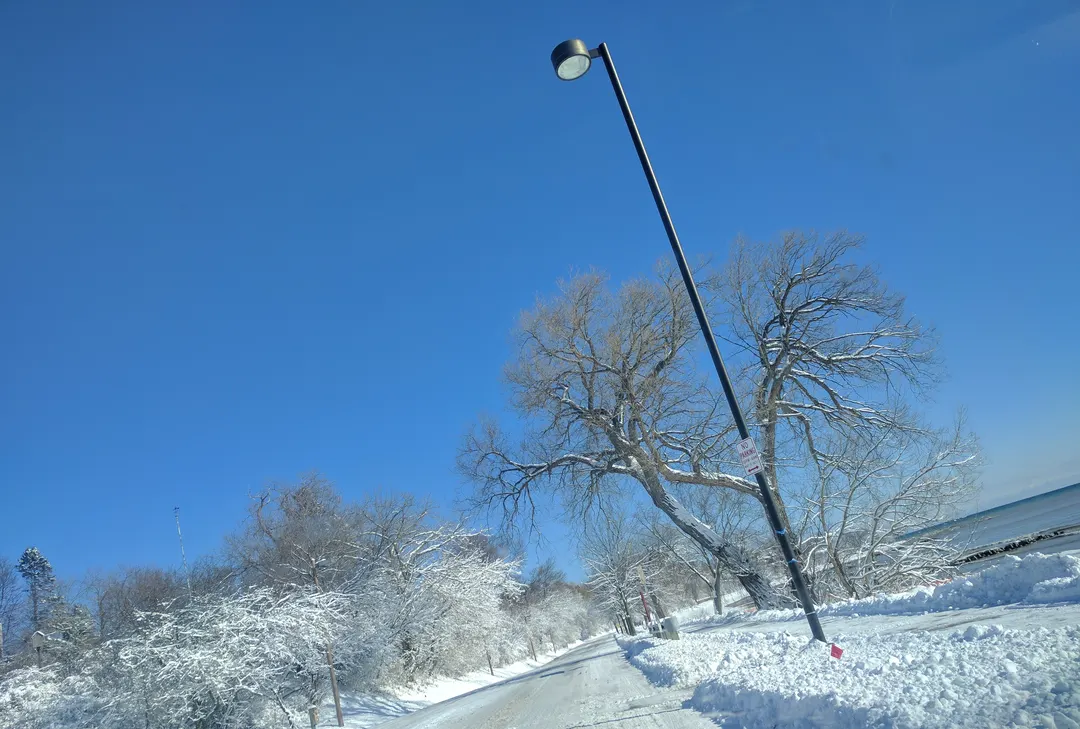 North Beach park road, Sheboygan (snow). Photo: Michael Brunette.